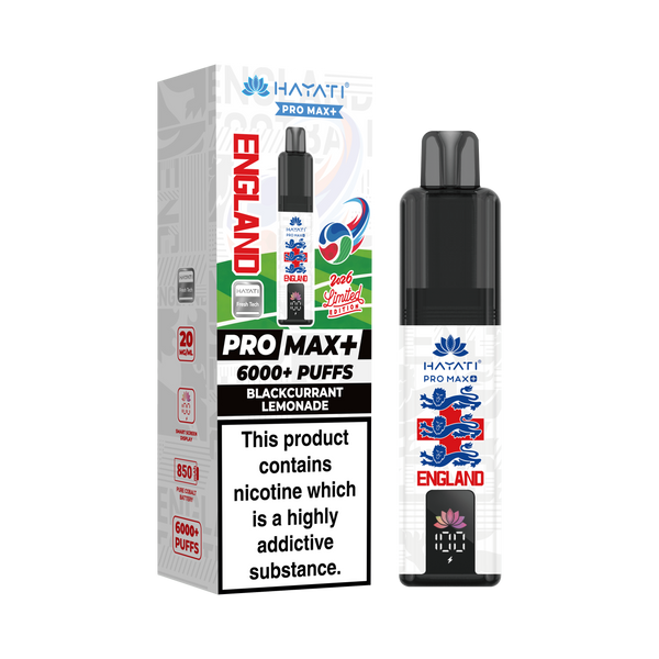 Hayati® Pro Max+ 6000+ Vape Kit  World Cup Limited Edition - England (20mg)