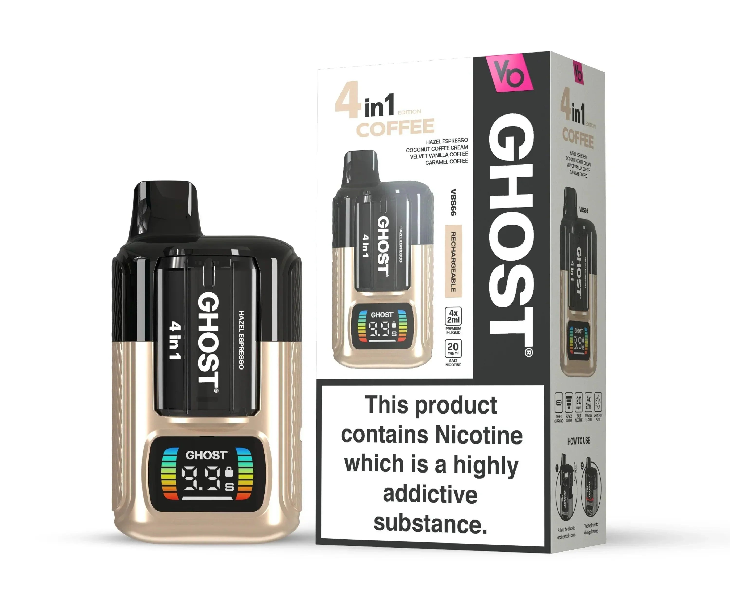 Ghost® VBS66 4in1 Reusable Vape Kit (20mg)