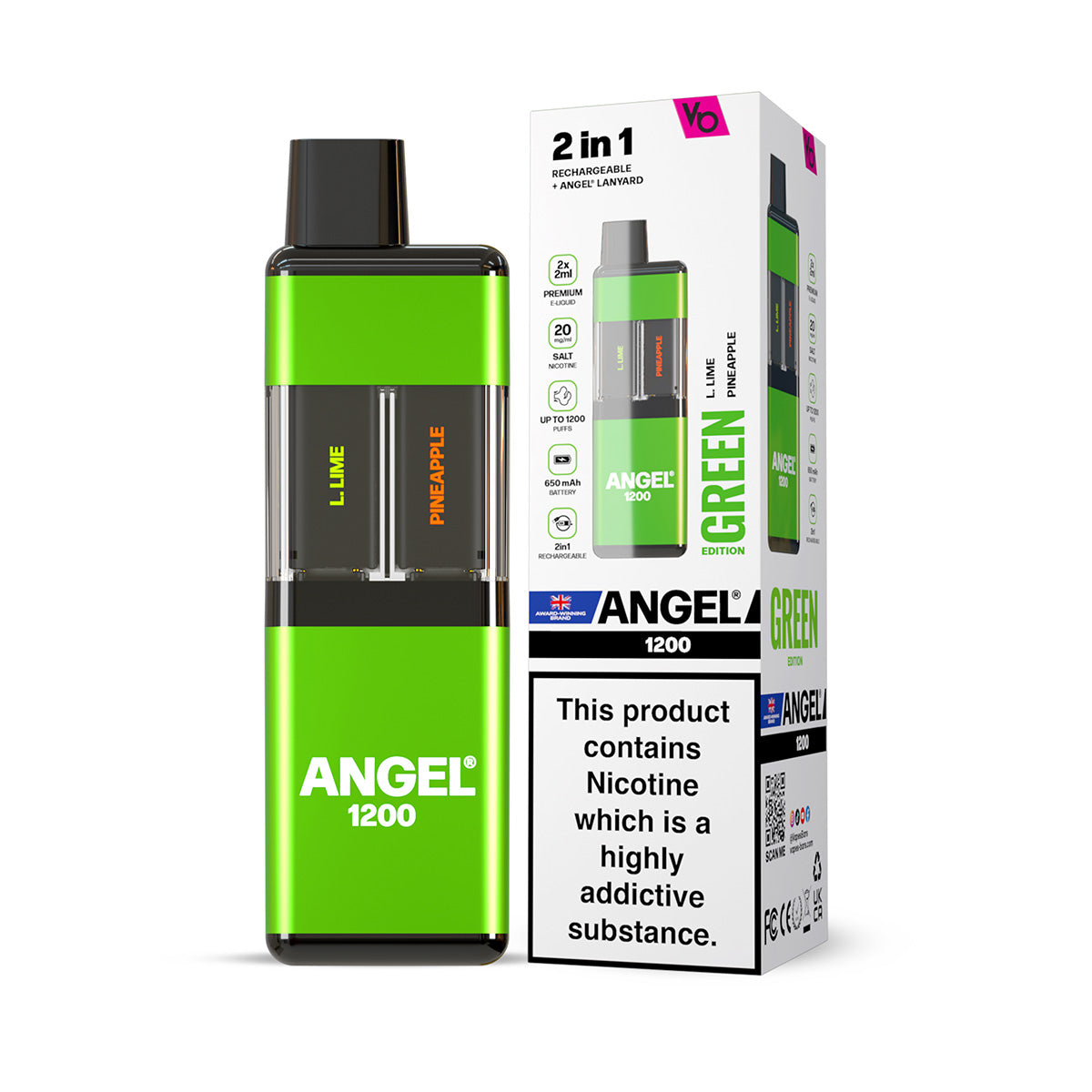 Angel 1200 2in1 Prefilled Pod Kit Reusable Compliant Post June 1st