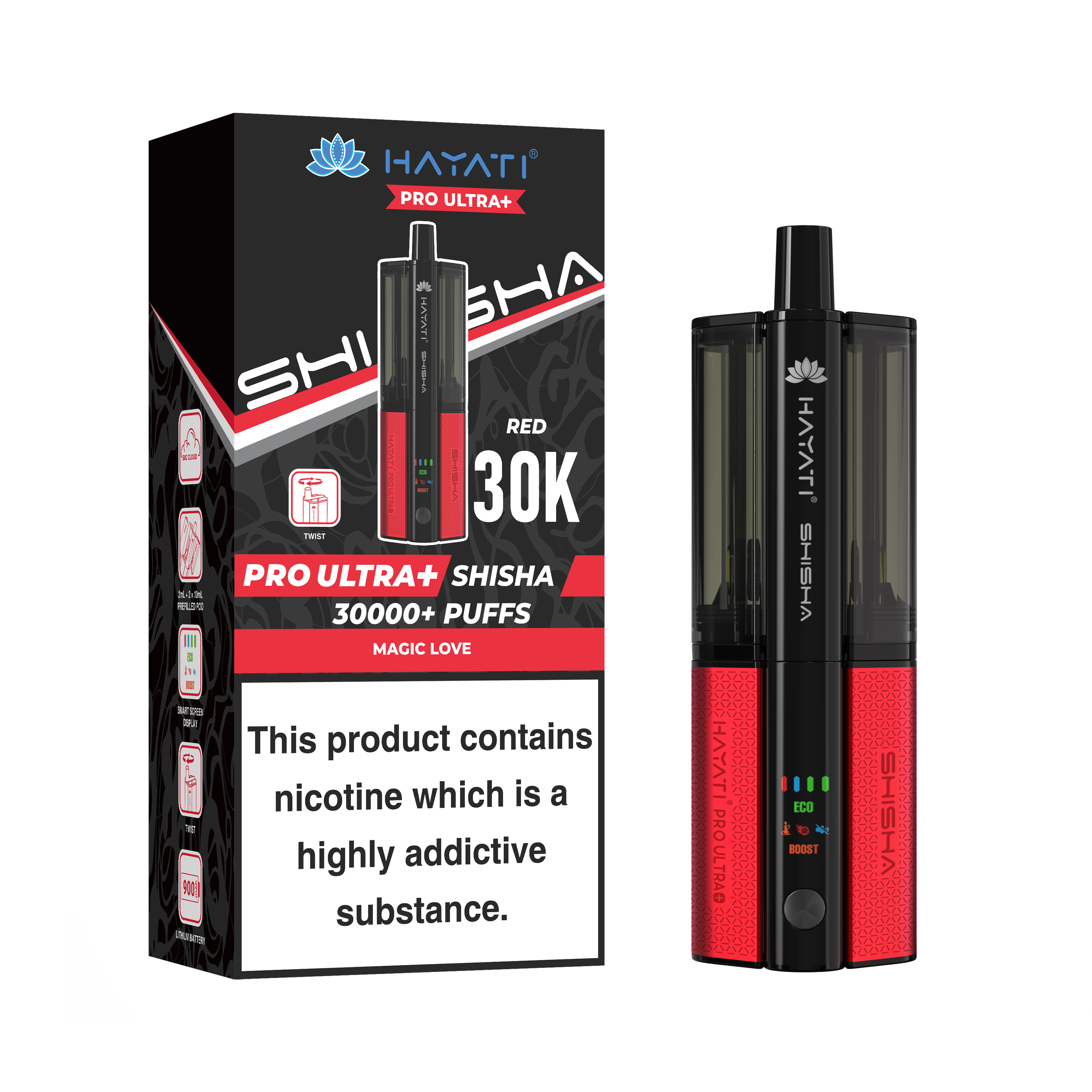 Hayati® Pro Ultra+ Shisha 30000+ Vape Kit (5mg)
