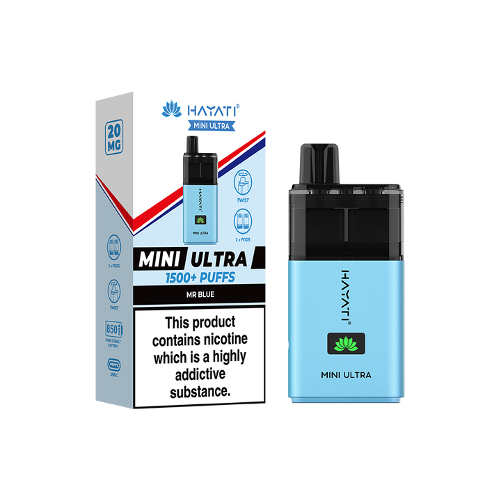 Hayati® Mini Ultra 1500+ Vape Kit (20mg)