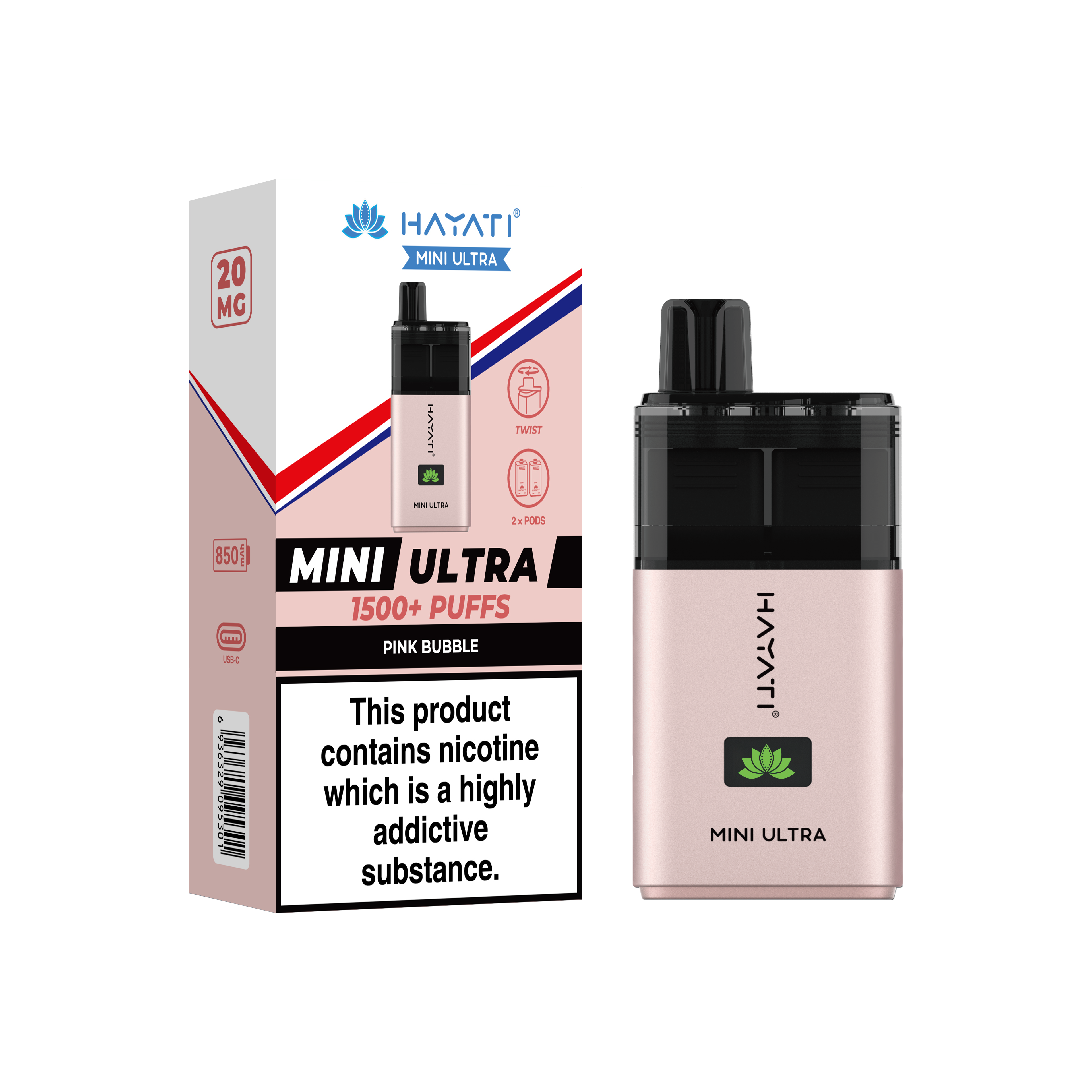 Hayati® Mini Ultra 1500+ Vape Kit (20mg)