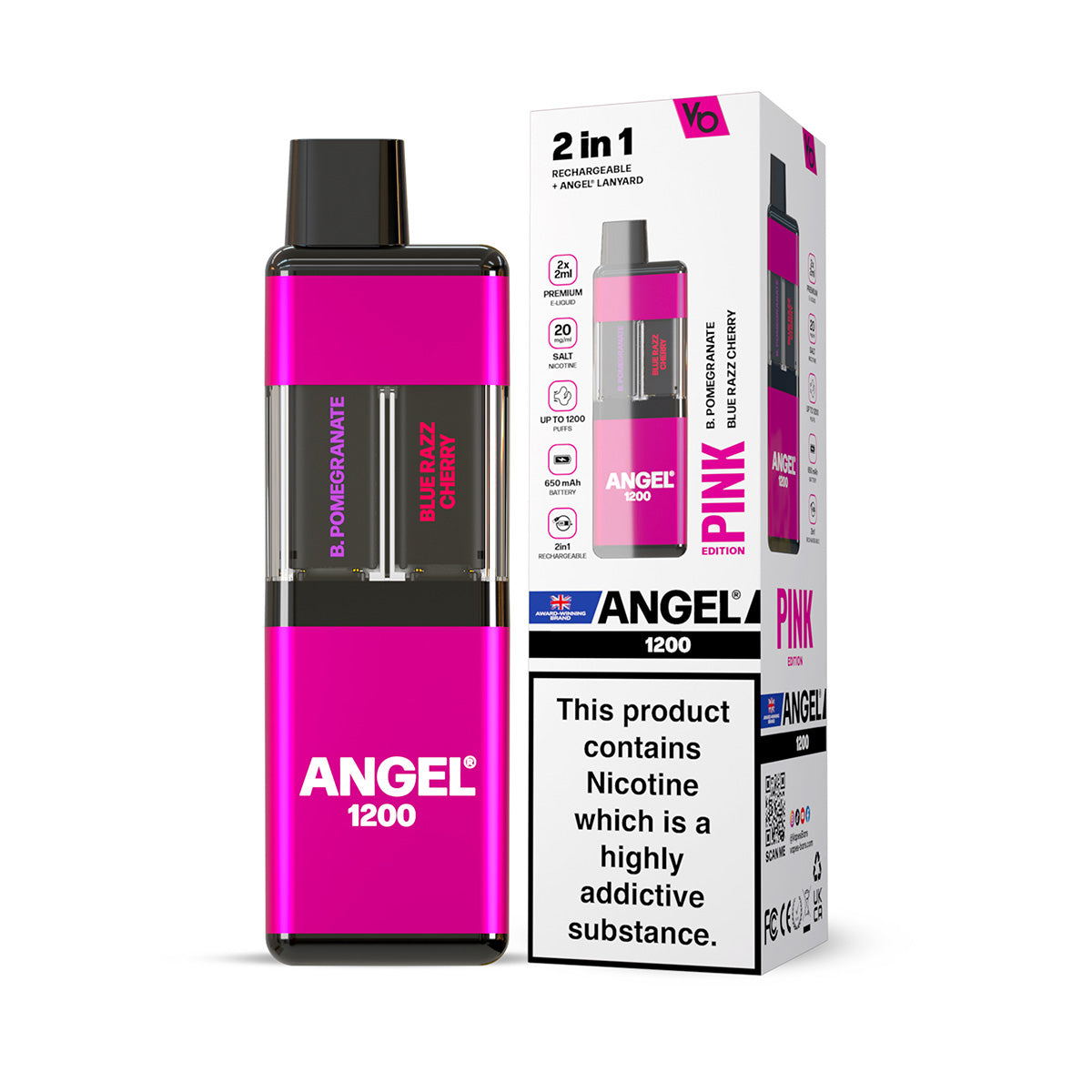 Angel 1200 2in1 Prefilled Pod Kit Reusable Compliant Post June 1st