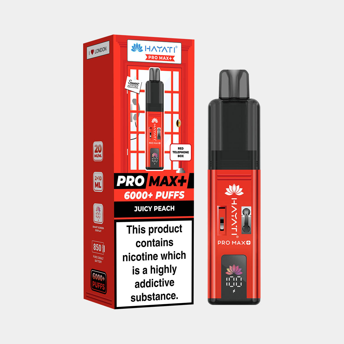 Hayati® Pro Max+ 6000+ Vape Kit Souvenir Edition England (20mg)